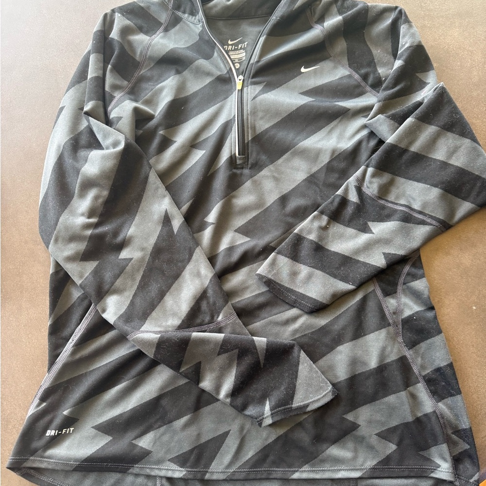 Nike Black and Gray Dri-FIT running 1/4 zip